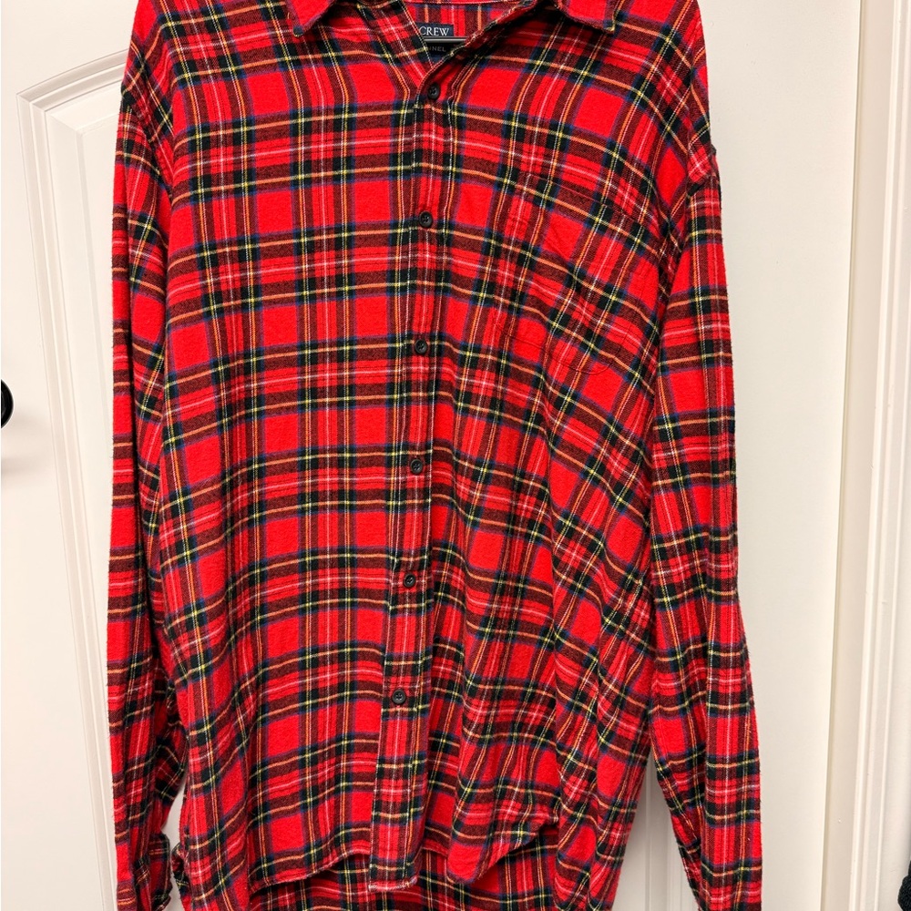 J. Crew Red and Green Plaid Casual Shirt